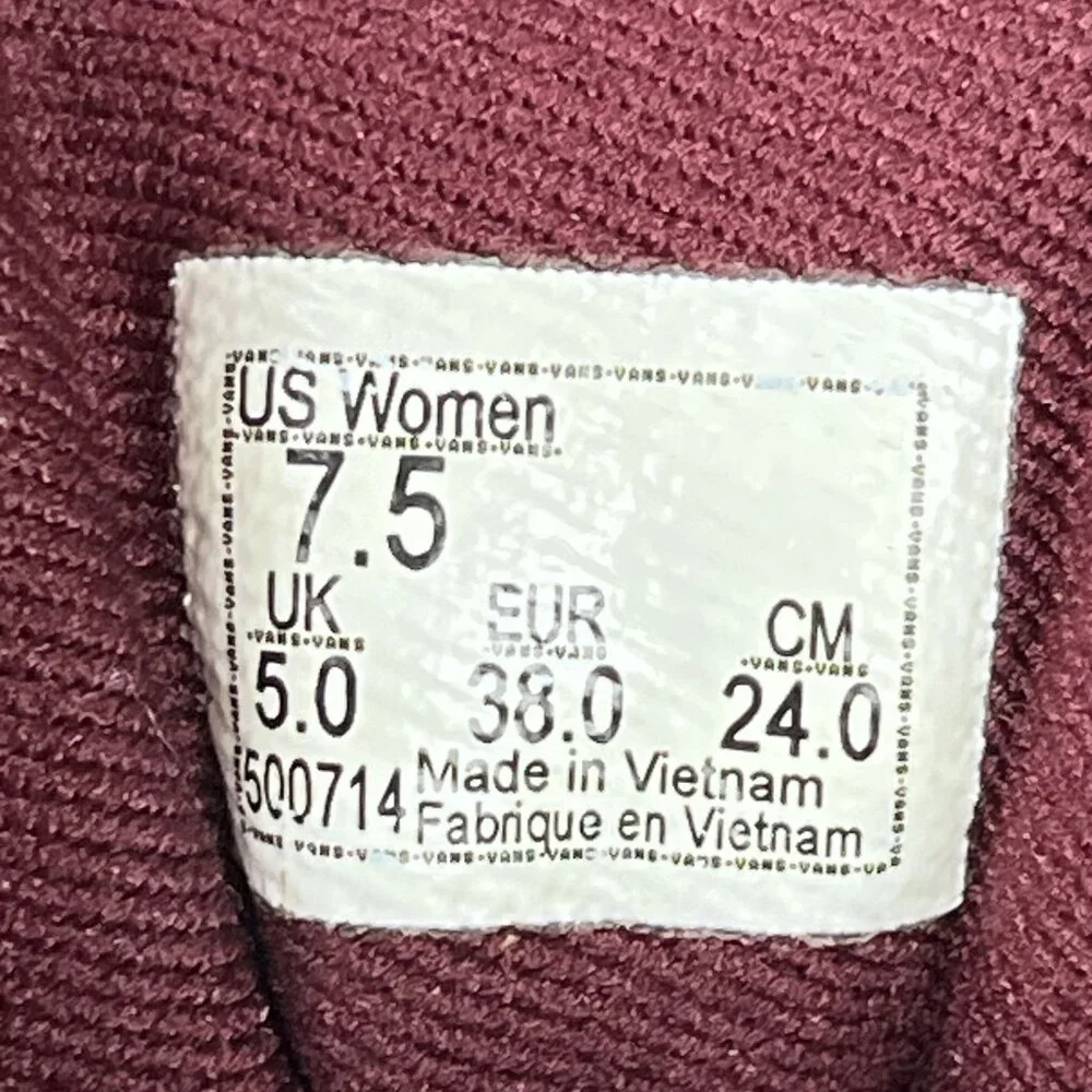 Vans Old Skool Sk8 Womens Canvas Marron White Sneakers Sz 7.5 - Picture 4 of 9